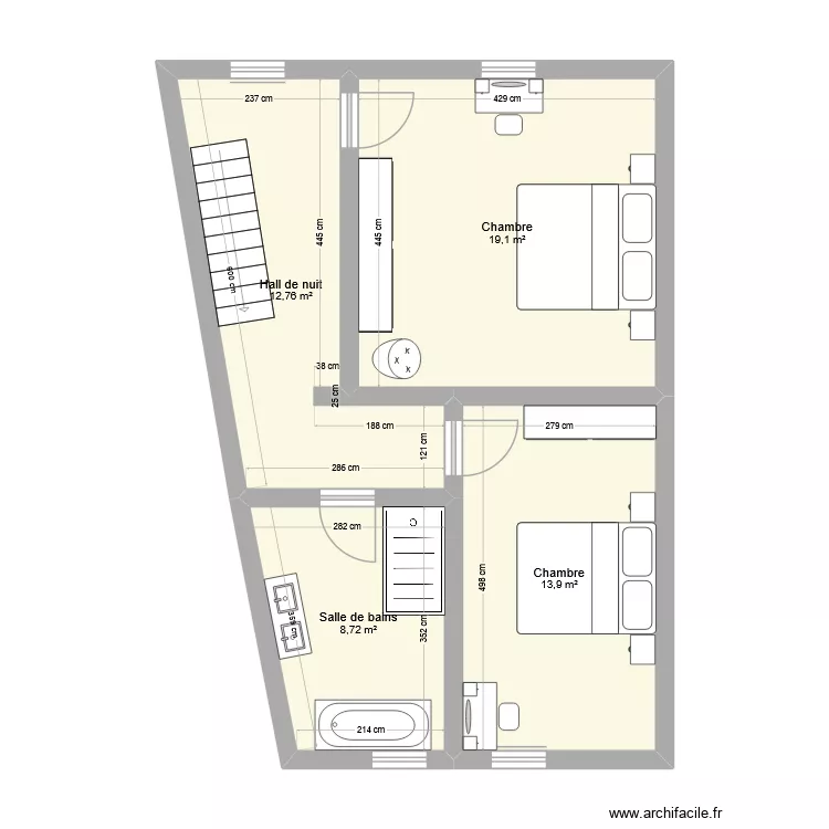 ACHAni520 / 1. Plan de 4 Pièces et 54 m²