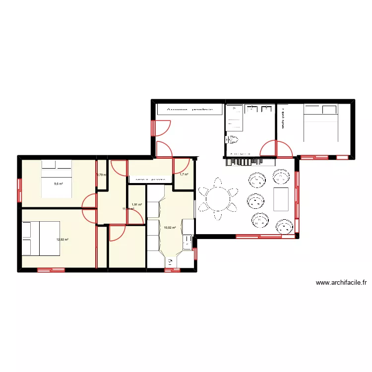 appart 2 monet. Plan de 7  et 48 m²
