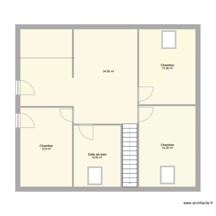 Etage 2. Plan de 5 Pièces et 84 m²
