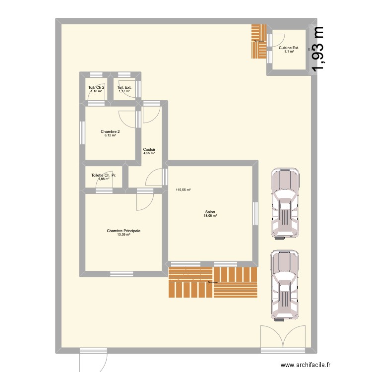 Maison BV. Plan de 10 pièces et 225 m2