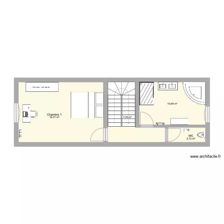 1er &eacute;tage Ch&acirc;telet. Plan de 4  et 40 m²
