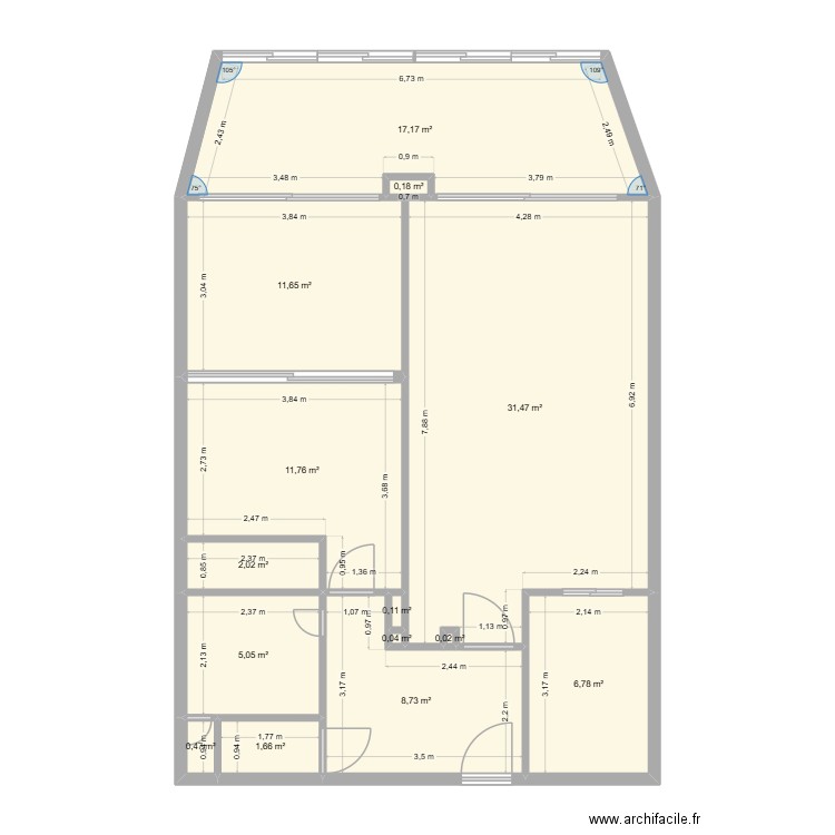 Marazul 622. Plan de 14 pièces et 97 m2