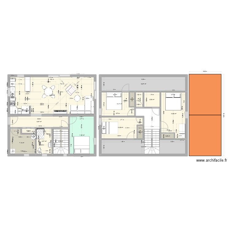 A construire projet 1. Plan de 16 pièces et 149 m2