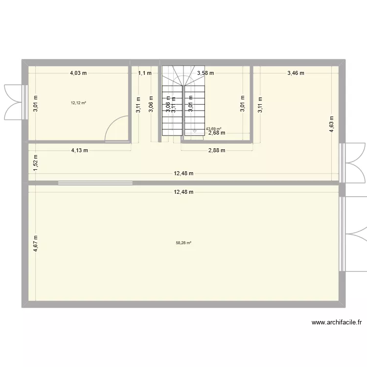 R1 Nassima-Madjid. Plan de 3  et 114 m²