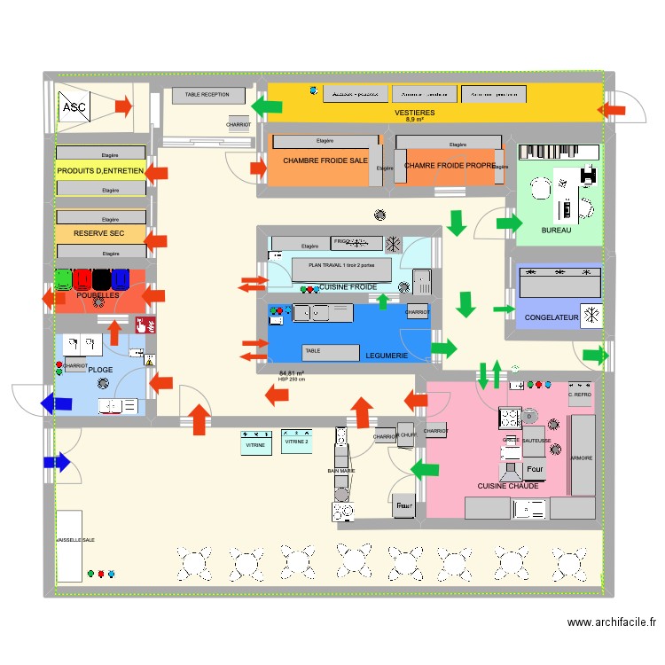 plan cuisine 4. Plan de 13 pièces et 169 m2