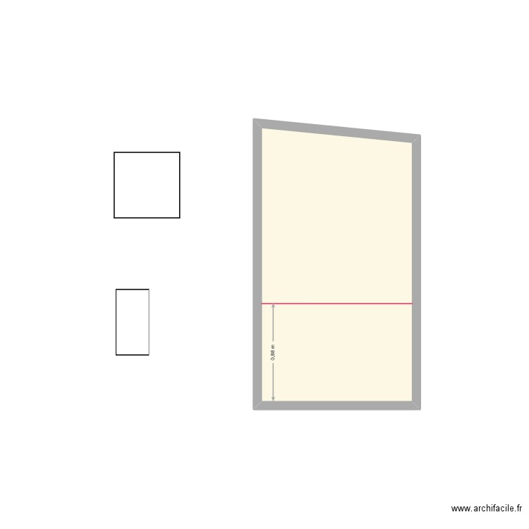 SDB. Plan de 1 pièce et 3 m2
