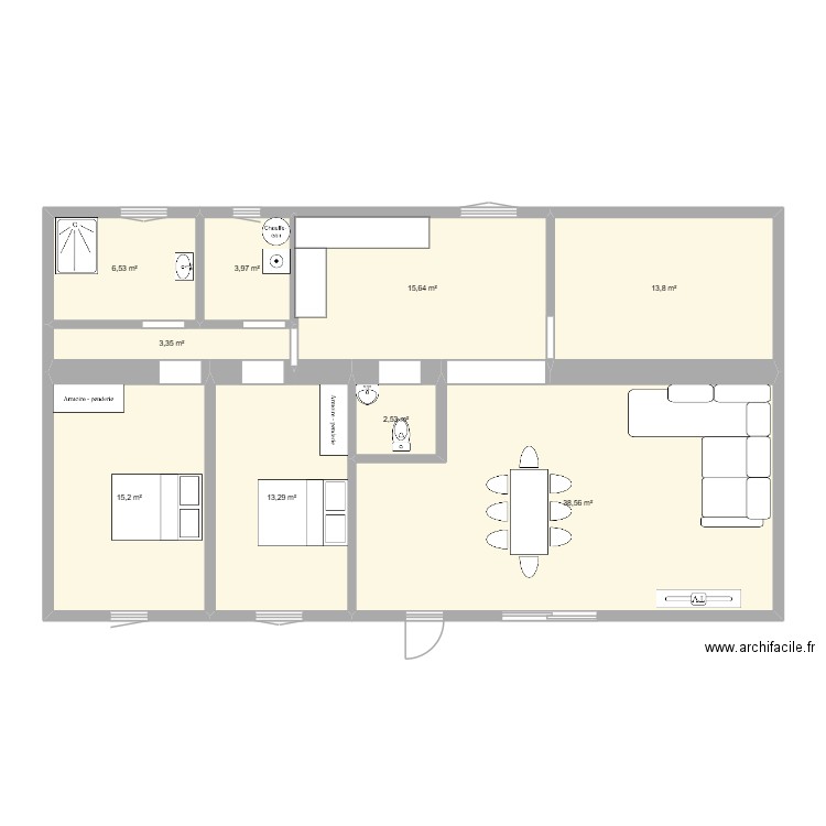maison mtn. Plan de 9 pièces et 113 m2