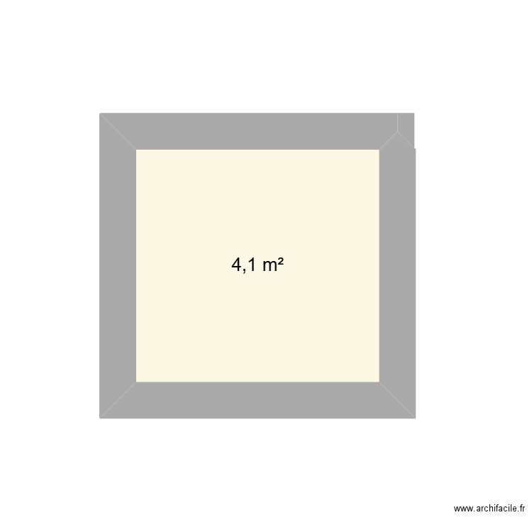 SDB. Plan de 1 pièce et 4 m2