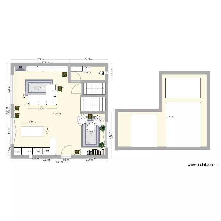 projet maison test. Plan de 3 et 82 m² projet maison test. Plan de 3 et 82 m²