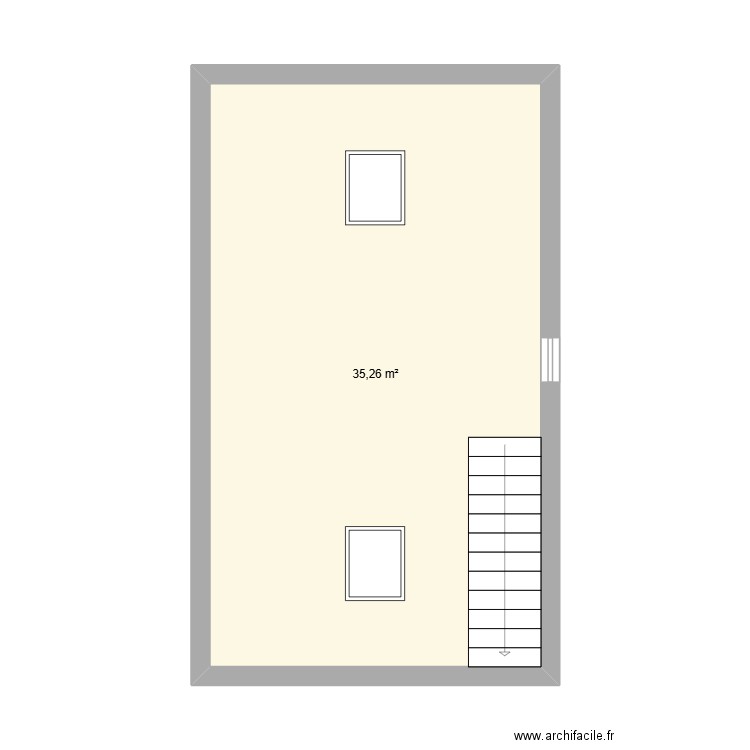 Combles Blaringhem. Plan de 1 pièce et 35 m2