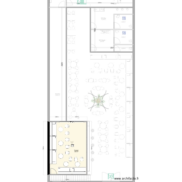 Atlas Lounge 2 avec meublement. Plan de 12 pièces et 361 m2
