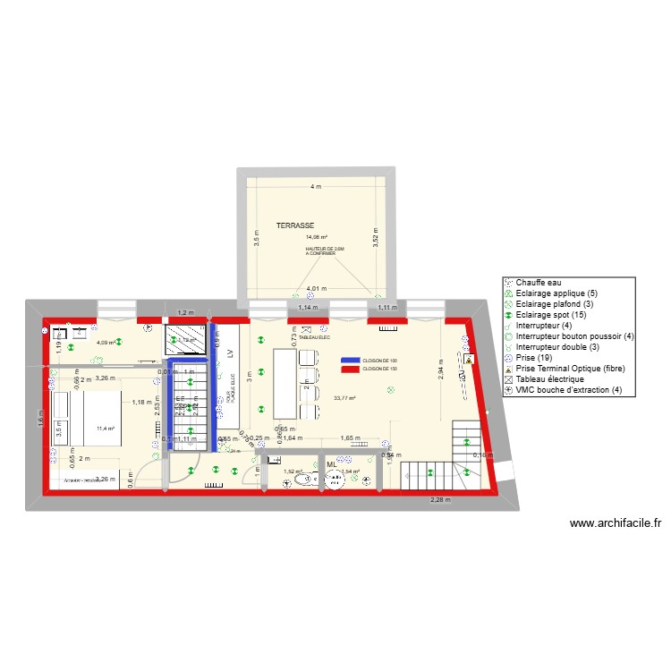 MAISON 2 hbjpm ELEC V2 etage 1. Plan de 0 pièce et 0 m2