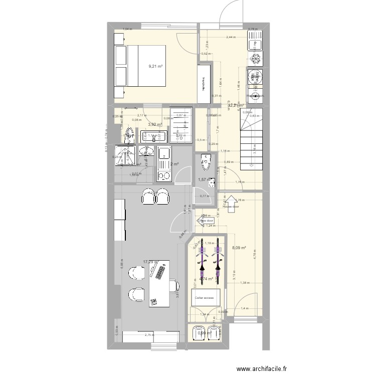 48 verdun v6. Plan de 24 pièces et 163 m2