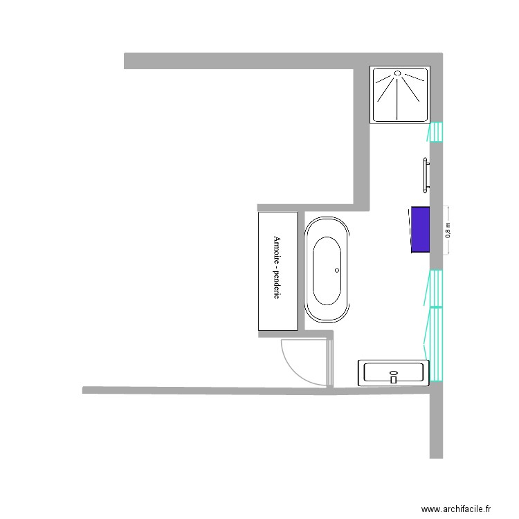 SDB 2. Plan de 0 pièce et 0 m2