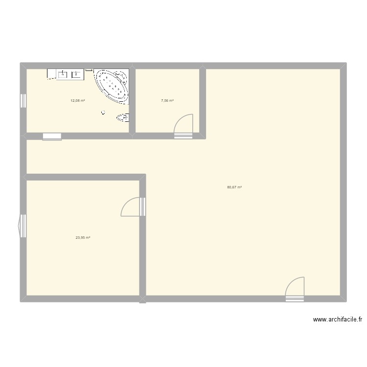 maison villard. Plan de 4 pièces et 124 m2
