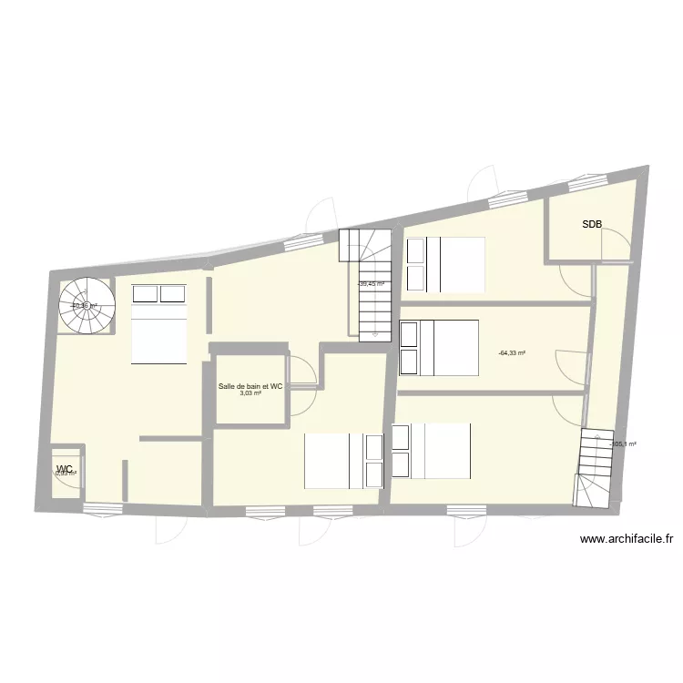 villecheneve ETAGE 2. Plan de 