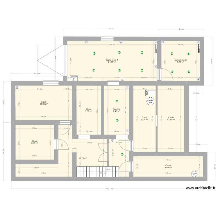 Plan sous-sol situation projetée (2024). Plan de 10 pièces et 115 m2