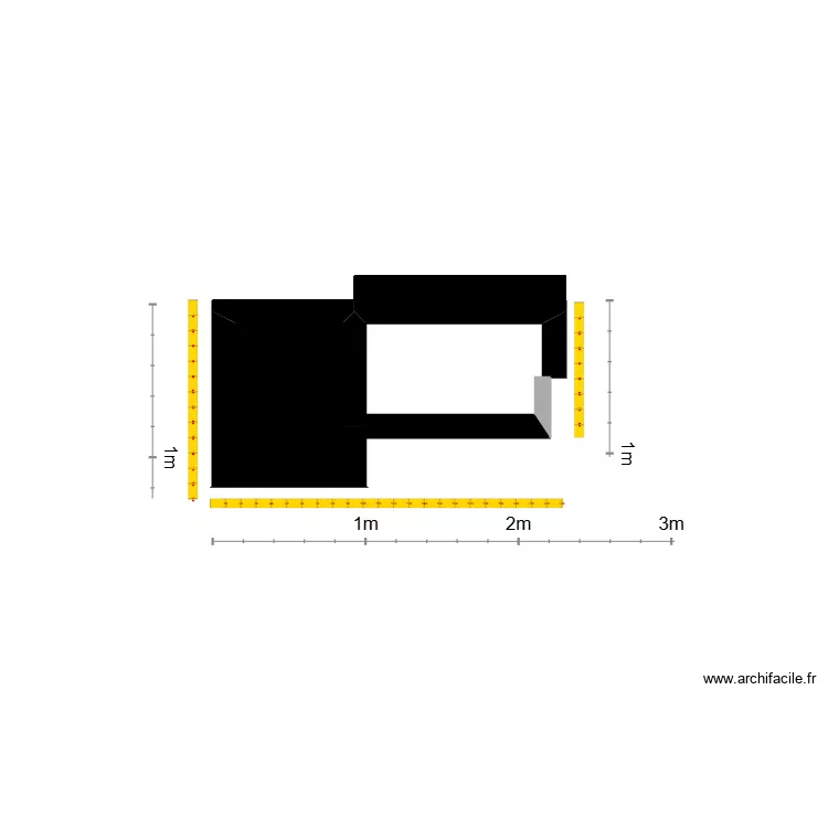 Cuisine d'&eacute;t&eacute;. Plan de 1  et 1 m²