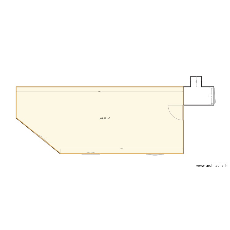 CHEZnINI. Plan de 1 pièce et 40 m2