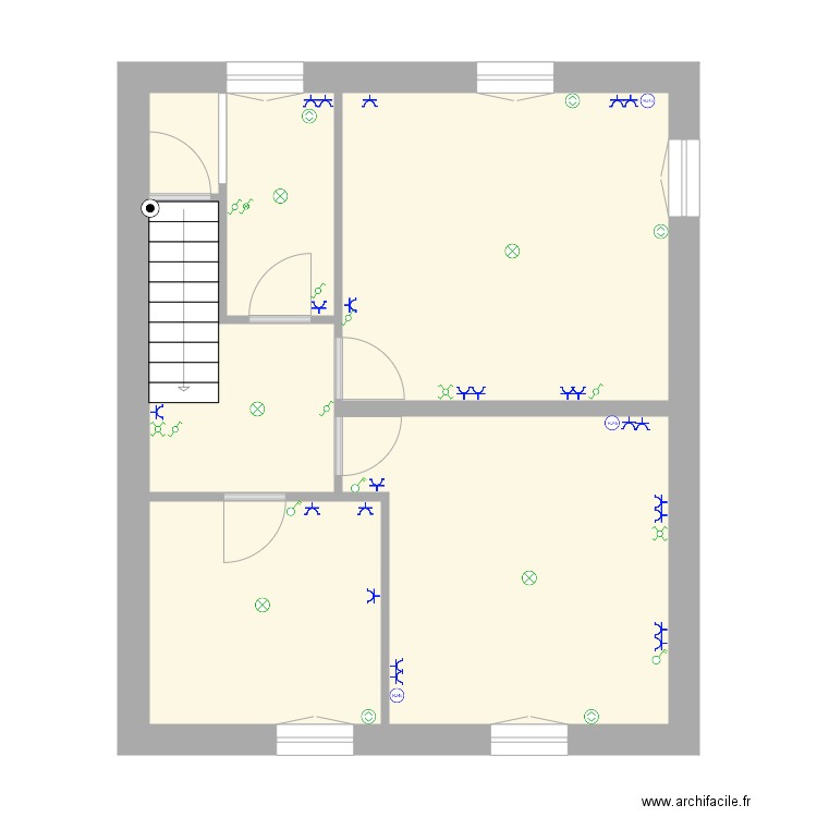 maison a Onoz 1° ELEC. Plan de 6 pièces et 52 m2