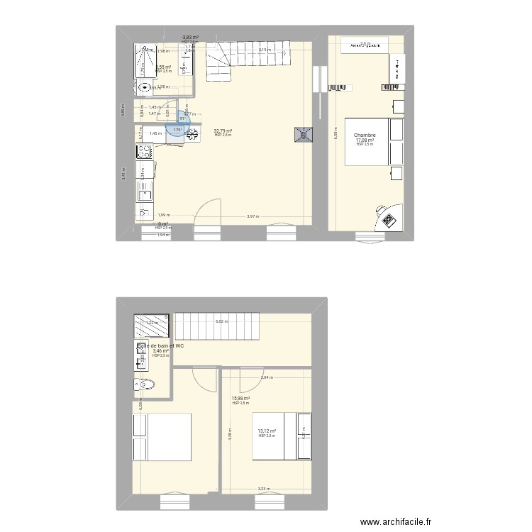 Petite Maison. Plan de 8 pièces et 111 m2