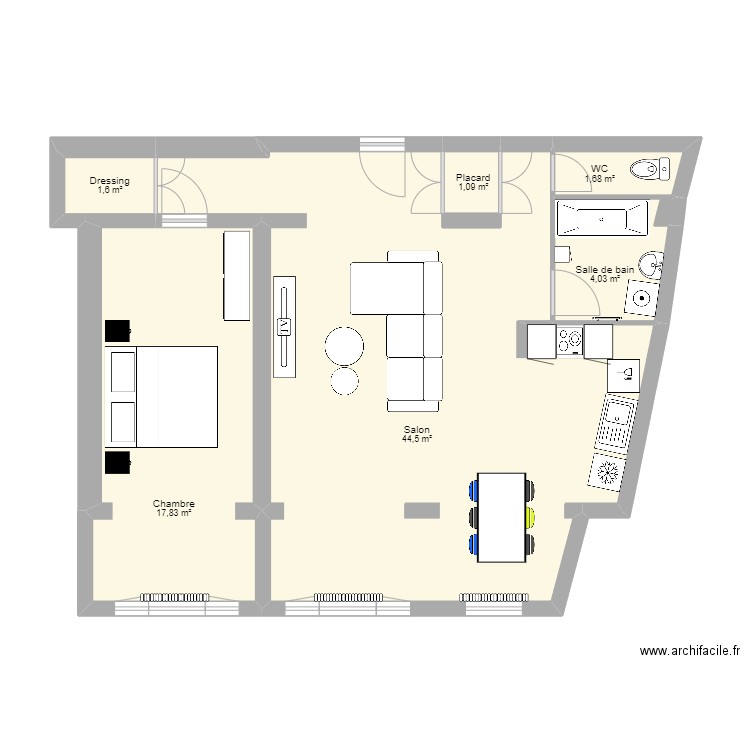 Appartement de Lyon. Plan de 0 pièce et 0 m2