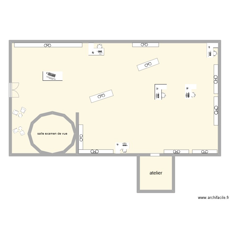 plan magasin. Plan de 3 pièces et 219 m2