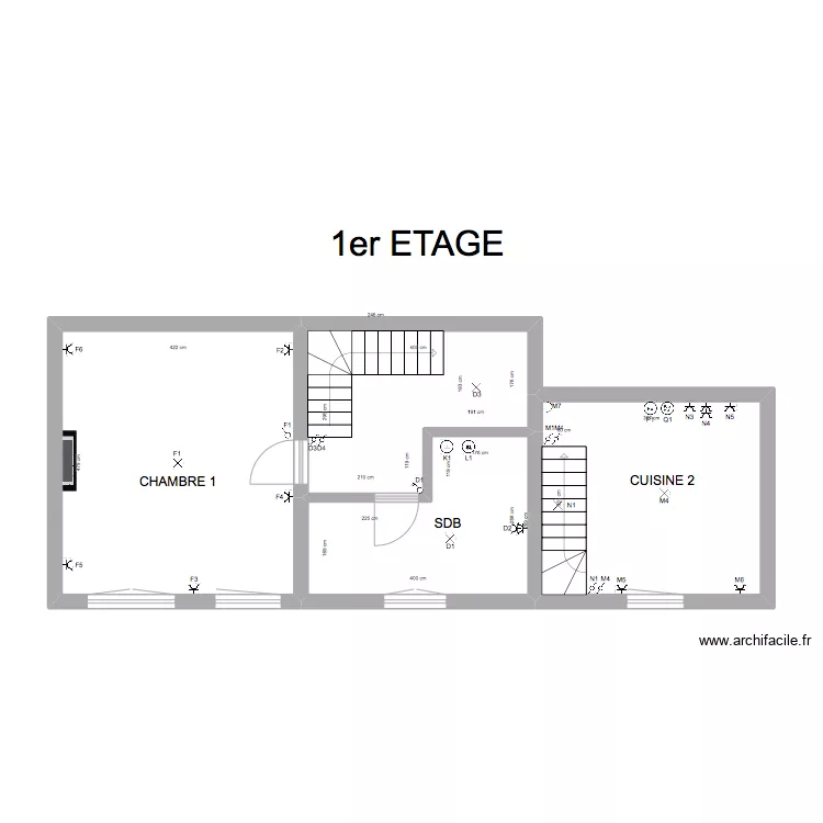 Jupille 1er. Plan de 4  et 53 m²
