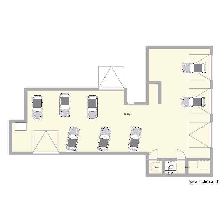 garage alexis. Plan de 3 pièces et 132 m2