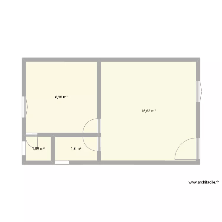 Studio Moderne. Plan de 
