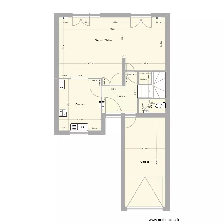 Houdain RDC. Plan de 7 et 64 m² Houdain RDC. Plan de 7 et 64 m²