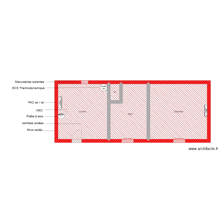 SEVAUD étape 2. Plan de 4 pièces et 54 m2