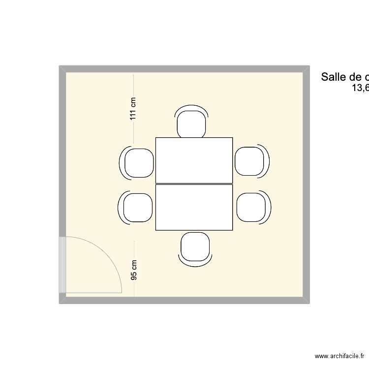 Salle de conférence V1. Plan de 1 pièce et 14 m2