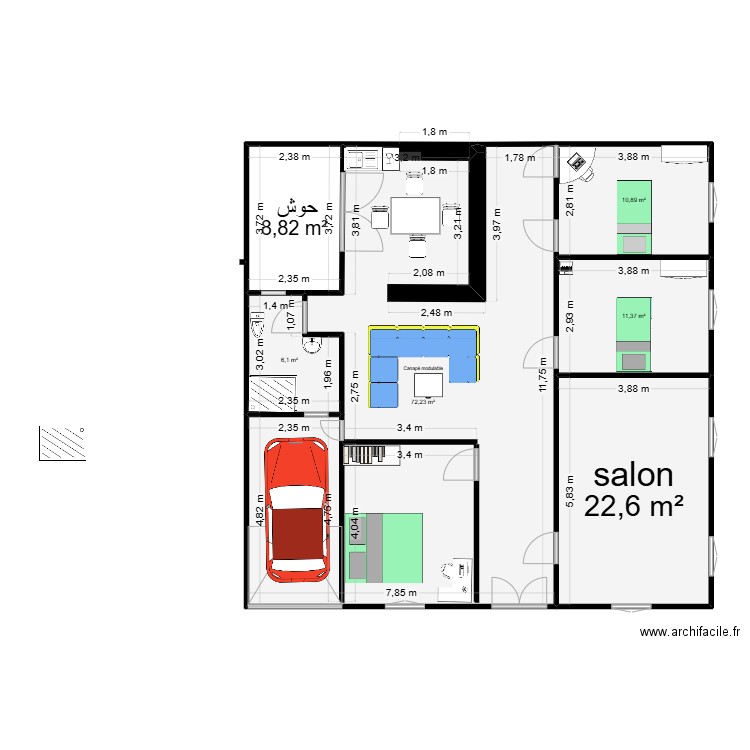 mon plan 1. Plan de 6 pièces et 132 m2