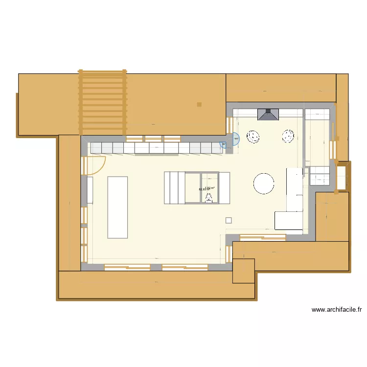Manigod - &eacute;tage 2 - couloir avnt -V2 chambre. Plan de 