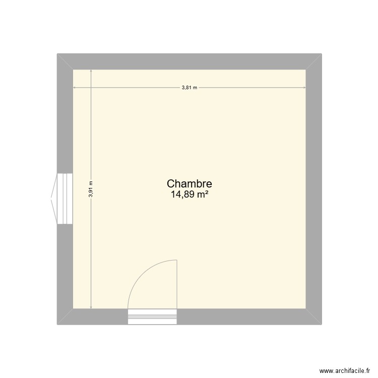Chambre 1. Plan de 1 pièce et 15 m2