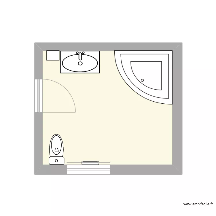 SdB A. Plan de 1  et 10 m²