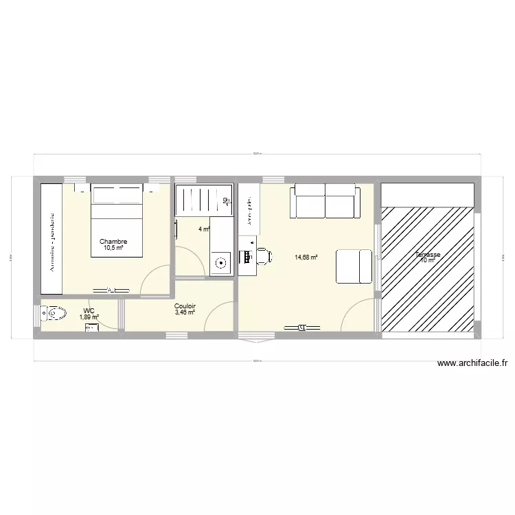 Studio 32 M2. Plan de 