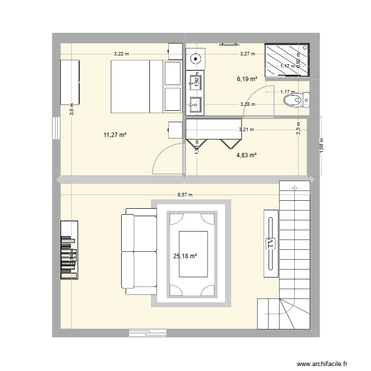 appartement mezzanine. Plan de 0 pièce et 0 m2