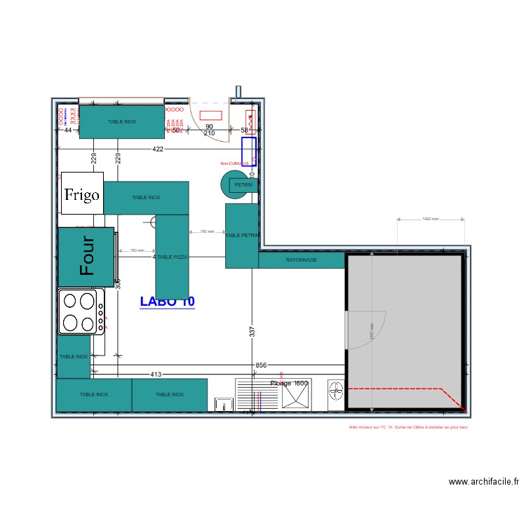 lab 10 pizzamore. Plan de 1 pièce et 8 m2