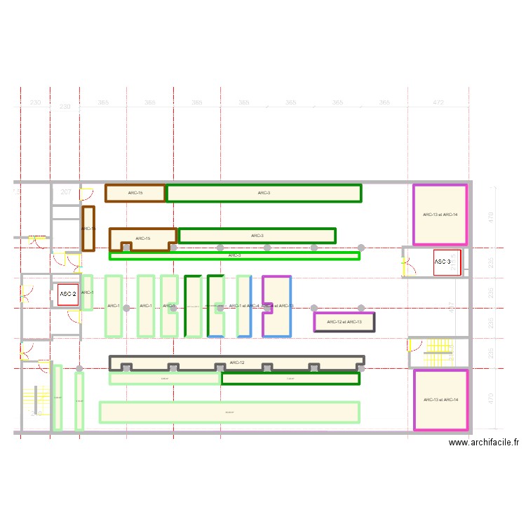 CIVA IXE-2. Plan de 23 pièces et 182 m2