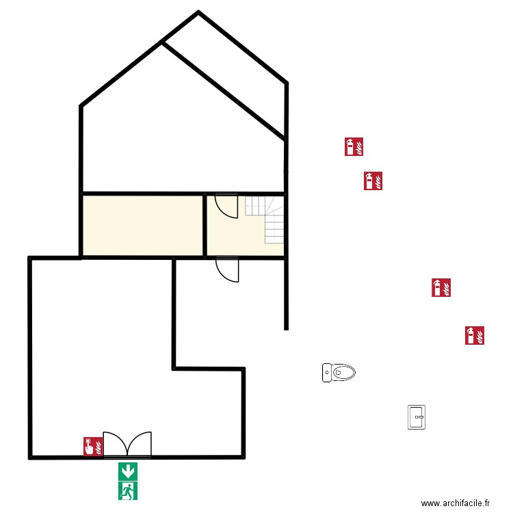 Carte Blanche Sous-sol. Plan de 2 pièces et 77 m2