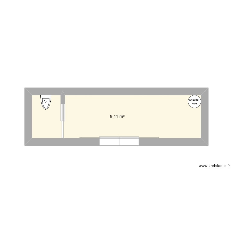 Dressing. Plan de 1 pièce et 9 m2