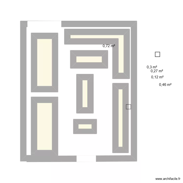 plan magasin. Plan de 7  et 5 m²