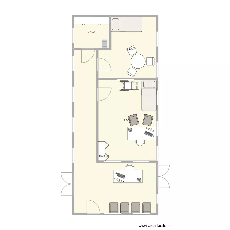 Projet Mardi "Cabinet Medicale". Plan de 4 Pièces et 59 m² Projet Mardi "Cabinet Medicale". Plan de 4 Pièces et 59 m²