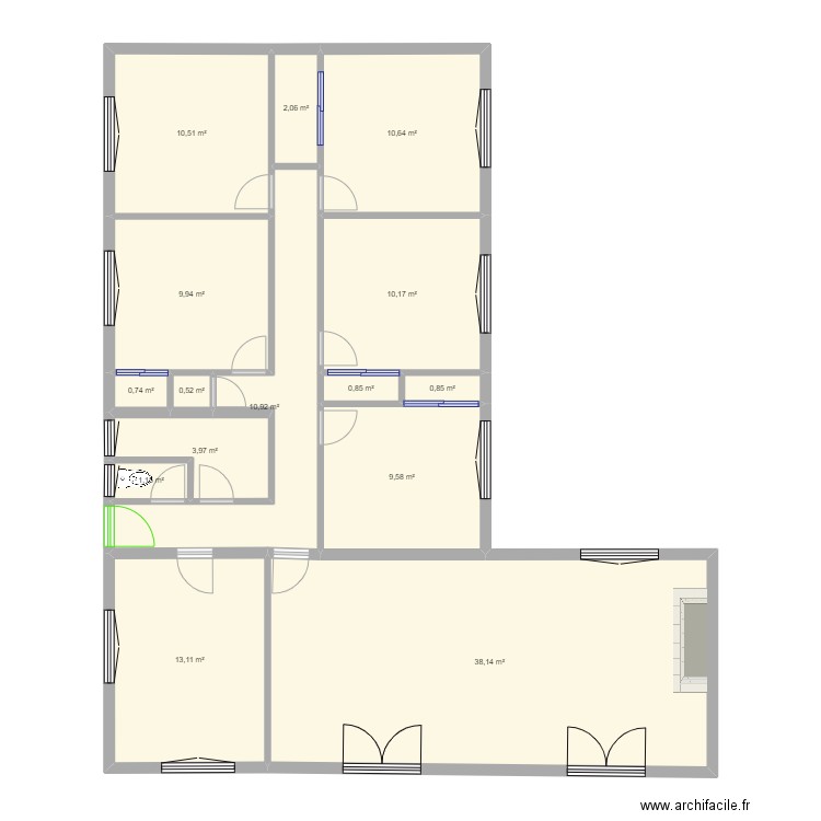 Rénovation Maison . Plan de 15 pièces et 123 m2