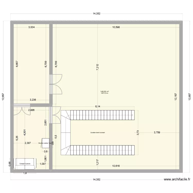 optique. Plan de 2 pièces et 165 m² optique. Plan de 2 pièces et 165 m²