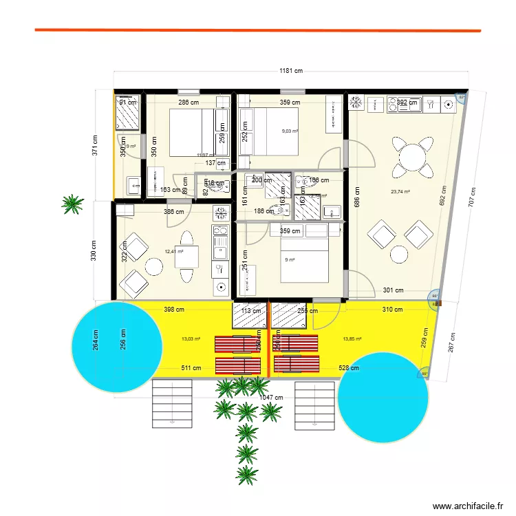 Popotte Steph 19 mars 26. Plan de 10  et 100 m²