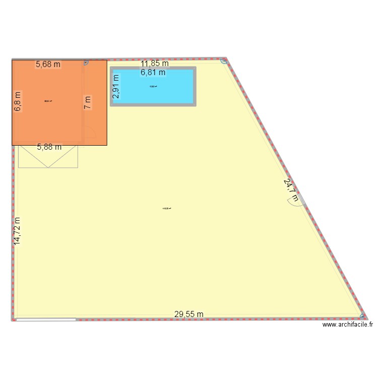 Garage Valen. Plan de 3 pièces et 531 m2