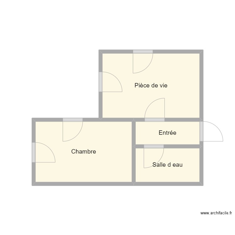 PLAN 240275 TUARZE. Plan de 4 pièces et 14 m2